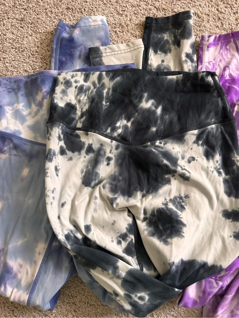 Vitality Tie-Dye Leggings - Purple, Black & Gray - Picture 8 of 9